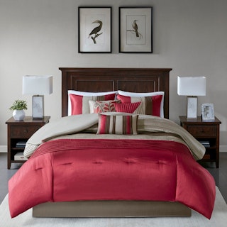 Amherst Pintucking 7-Piece Comforter Set - Red
