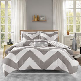 Libra 4-Piece Comforter Set - Gray