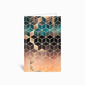 Ombre Dream Cubes Greetings Card
