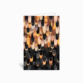 Feathered in Copper & Black Greetings Card