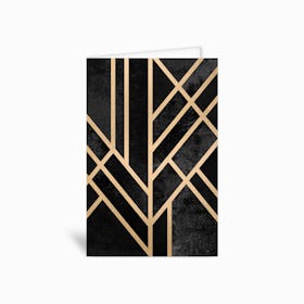Art Deco Geometry Black Greetings Card