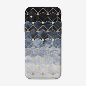 Blue Hexagons And Diamonds iPhone Case