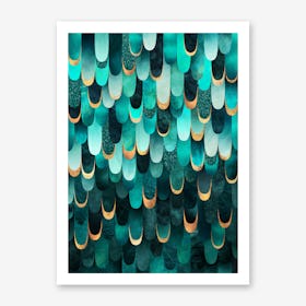 Feathered in Turquoise Art Print