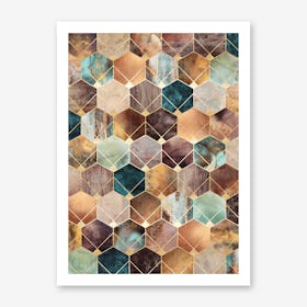Natural Hexagons And Diamonds Art Print
