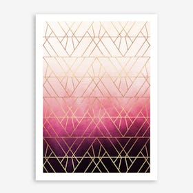 Pink Ombre Triangles Art Print