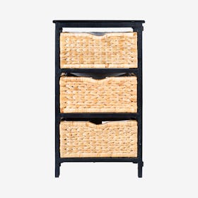 Rustic 3-Basket Storage Chest - Black