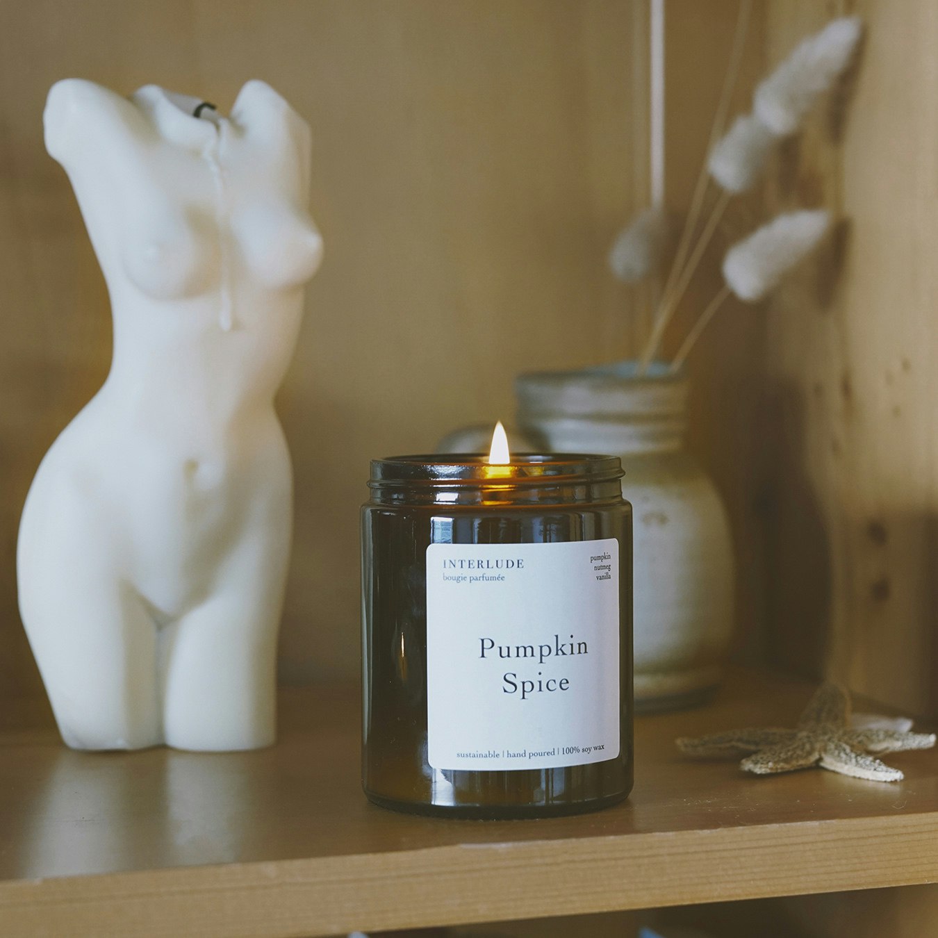 Aphrodite Tall Sculpture Candle - White by Interlude Candles