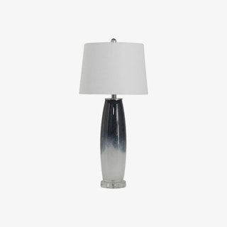 Ombre Glass Table Lamp - White / Gray