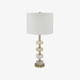 Thelrin Alabaster Table Lamp - Gold / White