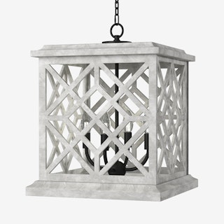Chatham Wood Lantern - White