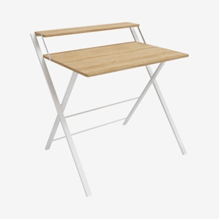 Core Folding 2 Tier Desk - Natural / White