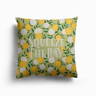Squeeze The Day Lime Canvas Cushion