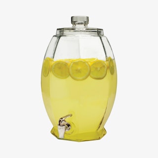 Circleware Barrel Shaped Glass Beverage Dispenser with Lid, Sun