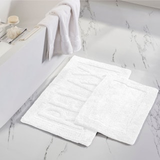 Relax 2-Piece 100% Cotton Bath Mat Set - White