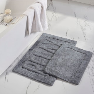 Relax 2-Piece 100% Cotton Bath Mat Set - Charcoal