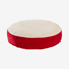 Scout Deluxe Round Dog Bed - Crimson / Sherpa