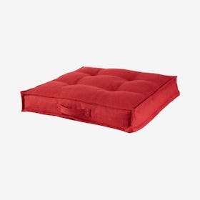 Square Tufted Floor Pillow - Scarlet