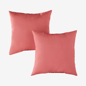 Outdoor Square Accent Pillows - Coral - Set of 2