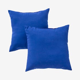 Outdoor Square Accent Pillows - Marine Blue - Set of 2
