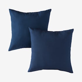Outdoor Square Accent Pillows - Navy - Set of 2