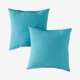Outdoor Square Accent Pillows - Teal - Set of 2