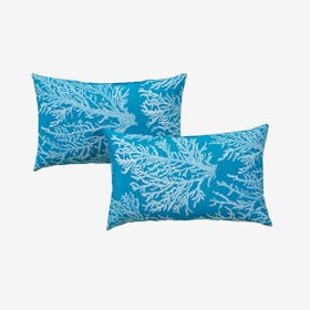 Rectangle Outdoor Accent Pillows - Sea Coral - Set of 2