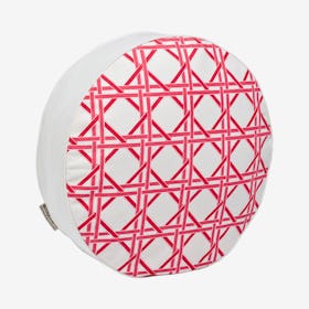 Cane Cotton Canvas Pillow - Pink