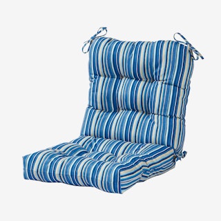 Outdoor Seat / Back Chair Cushion - Sapphire Stripe