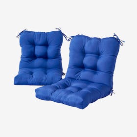 Outdoor Seat / Back Chair Cushions - Marine Blue - Set of 2