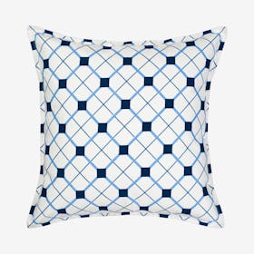 Geo Cotton Canvas Pillow - Blue
