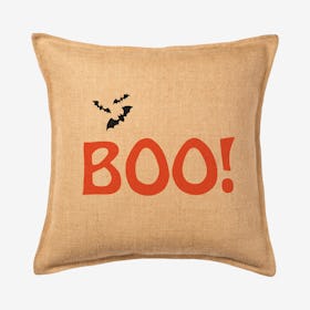 Boo! Burlap Pillow