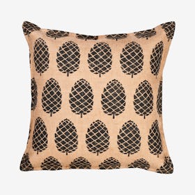 Pinecone Burlap Pillow - Black