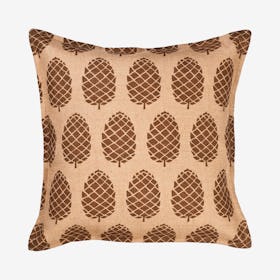 Pinecone Burlap Pillow - Brown