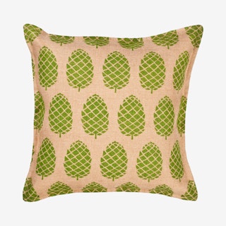 Pinecone Burlap Pillow - Green
