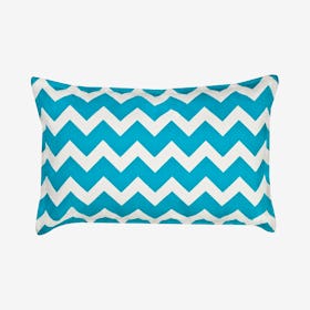 Chevron Cotton Canvas Pillow - Turquoise