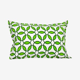 Rings Cotton Canvas Pillow - Green