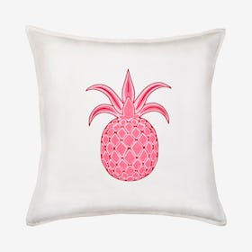 Pineapple Cotton Canvas Pillow - Pink