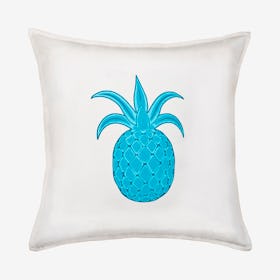 Pineapple Cotton Canvas Pillow - Turquoise