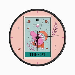 Tarot Card Design The Cat Clock