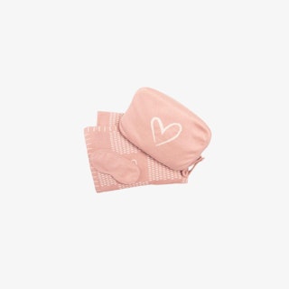Square Love Blanket, Eye Mask & Pouch Set - Pink