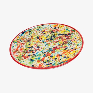 Round Serving Platter - Multicoloured Drops