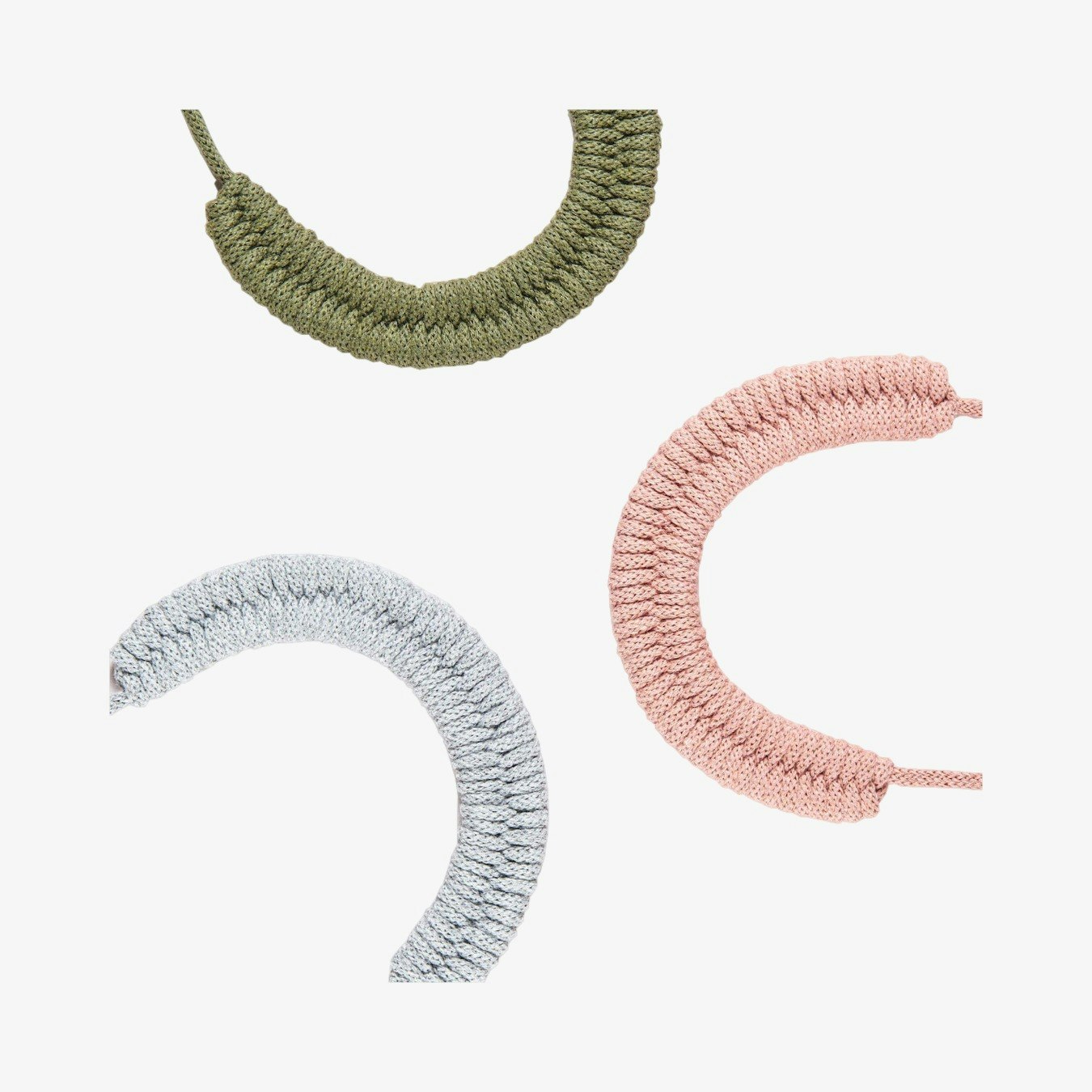 Woven Necklace Kit - Avocado / Blush / Light Grey - Set Of 3 by Stitching Me Softly