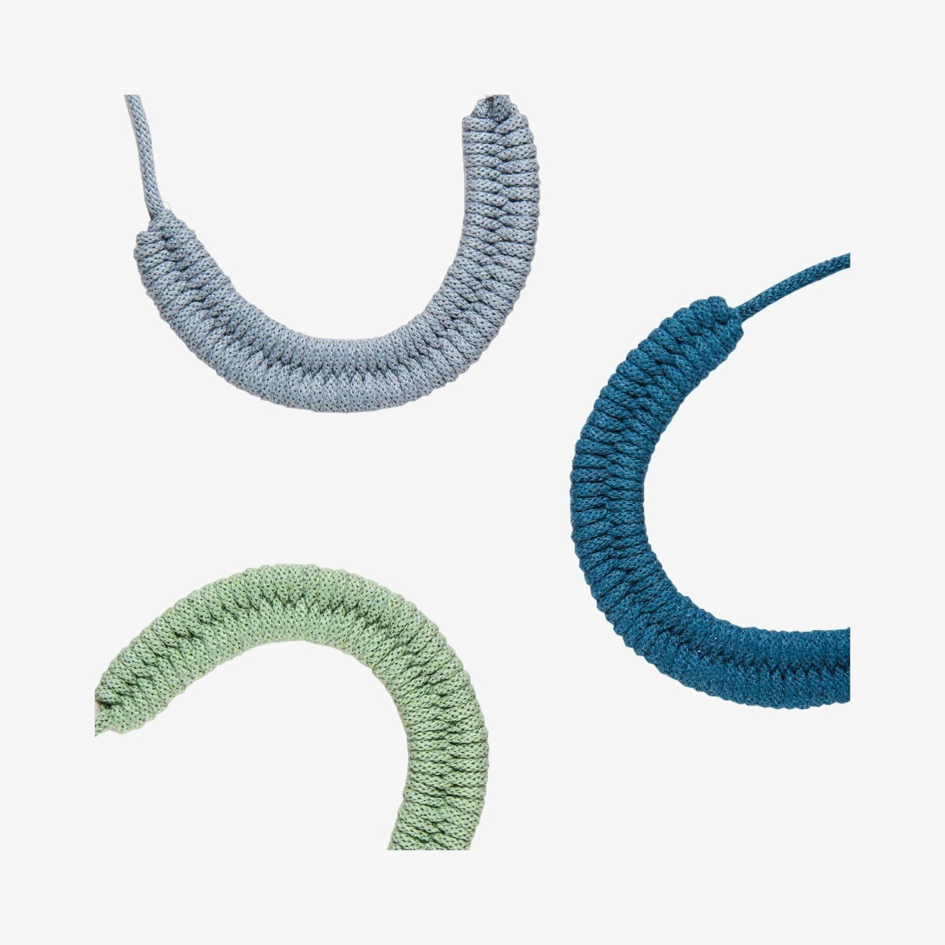 Woven Necklace Kit - Olive / Petrol / Steel - Set Of 3 by Stitching Me Softly