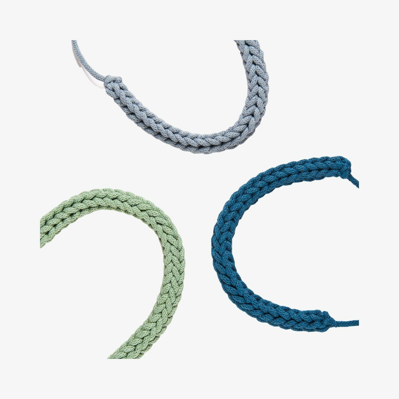 Crochet Necklace Kit - Olive / Petrol / Steel - Set Of 3 by Stitching Me Softly