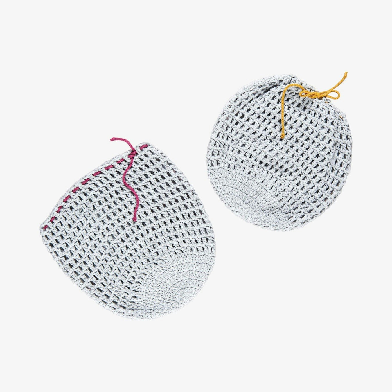 Fruit & Veg Pouch Pair Kit - Light Grey - Set Of 2 by Stitching Me Softly