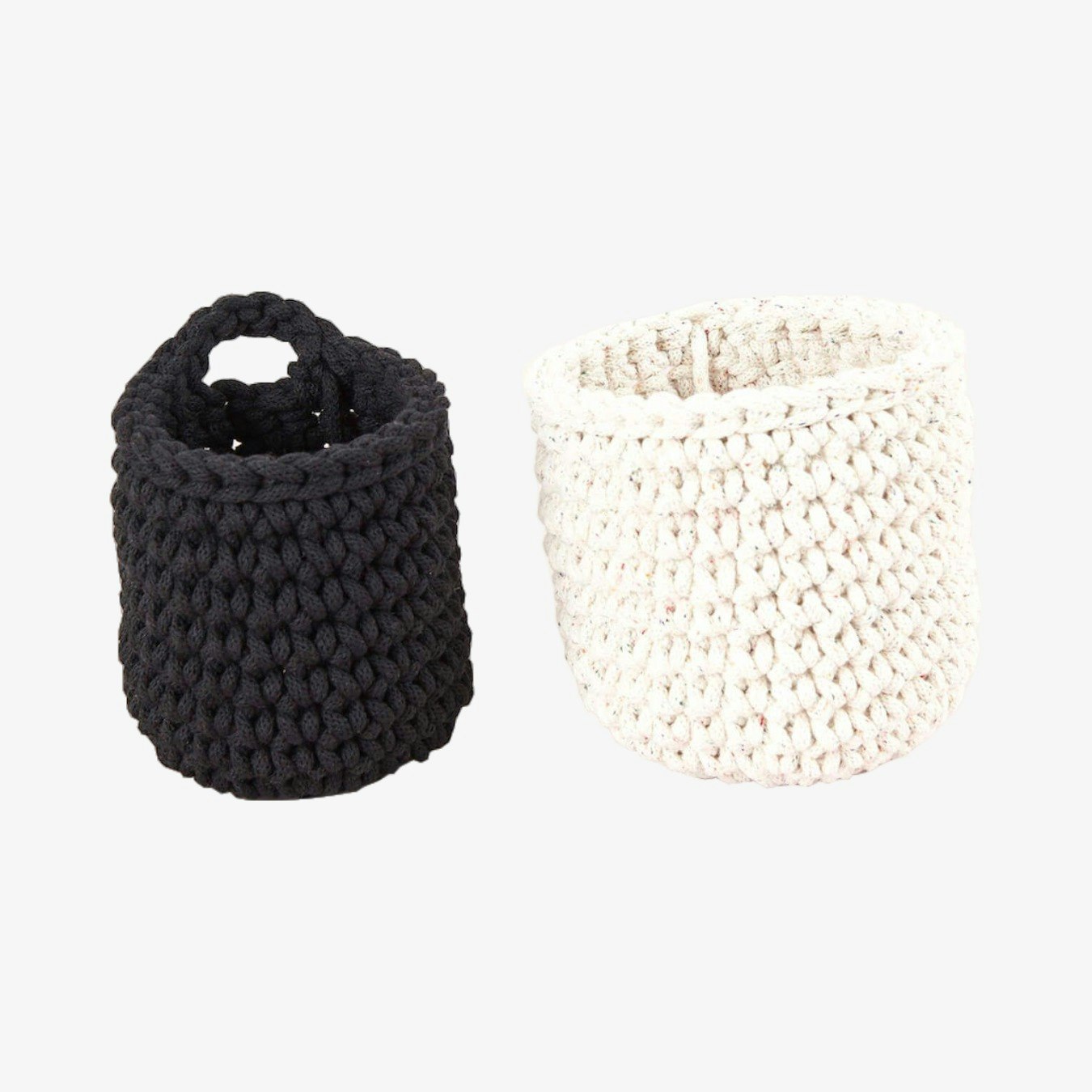 Crochet Basket Duo Kit - Rainbow / Black by Stitching Me Softly