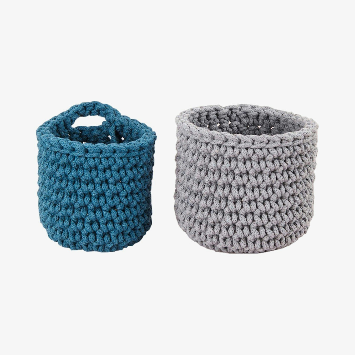 Crochet Basket Duo Kit - Steel / Petrol by Stitching Me Softly