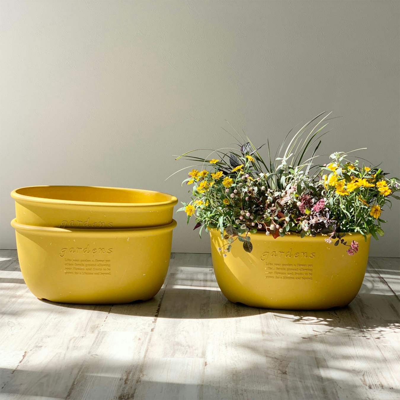 Garden Oval Planter - Mustard by Hachiman Gardens