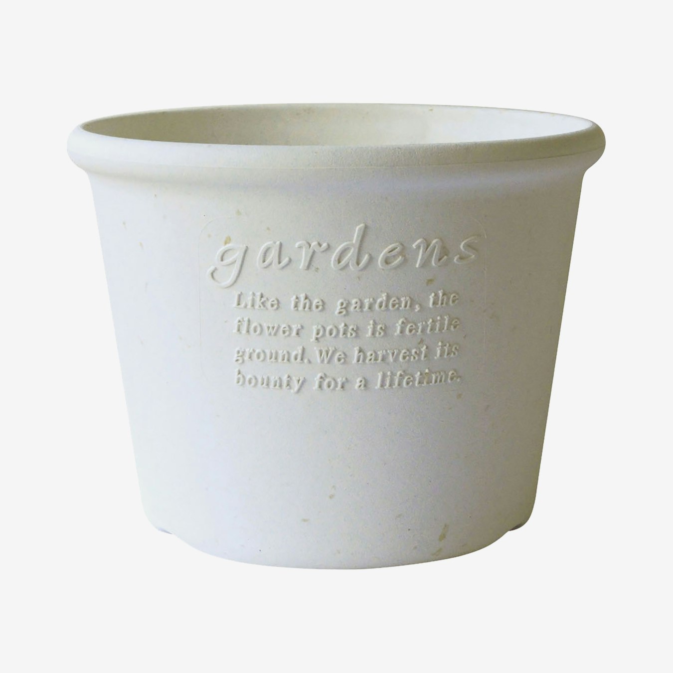 Garden Shallow Round Pot - White by Hachiman Gardens