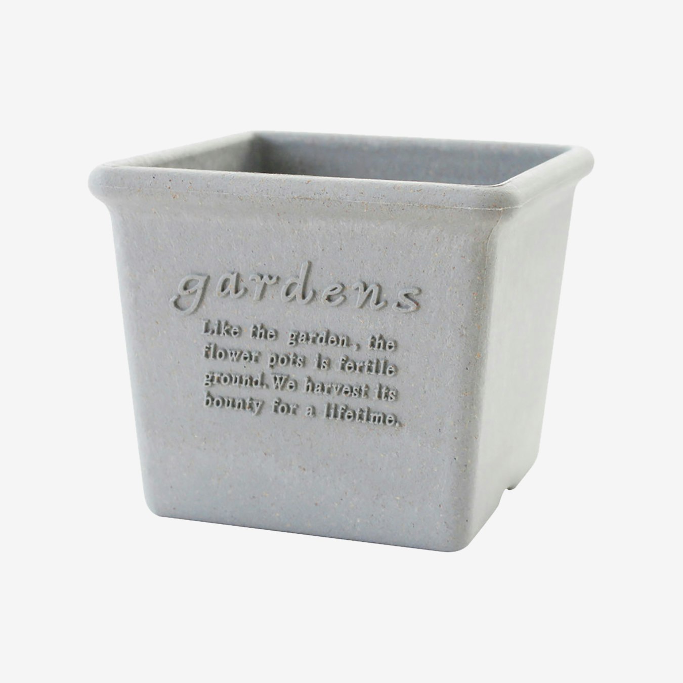 Square Garden Pot - Grey by Hachiman Gardens